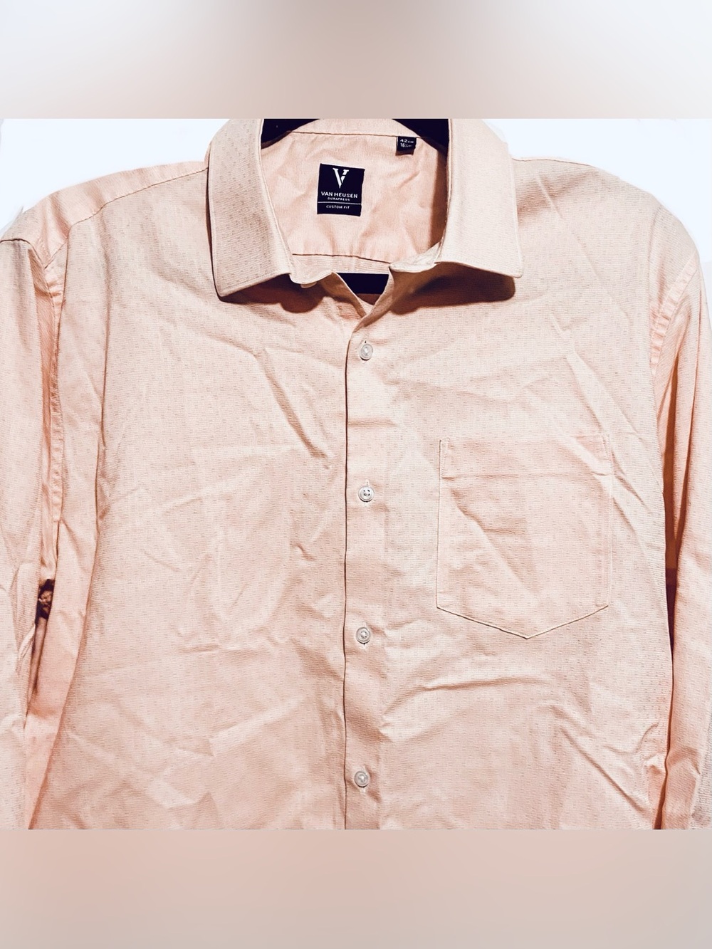 Van Heusen Peach Microdot Dress Shirt